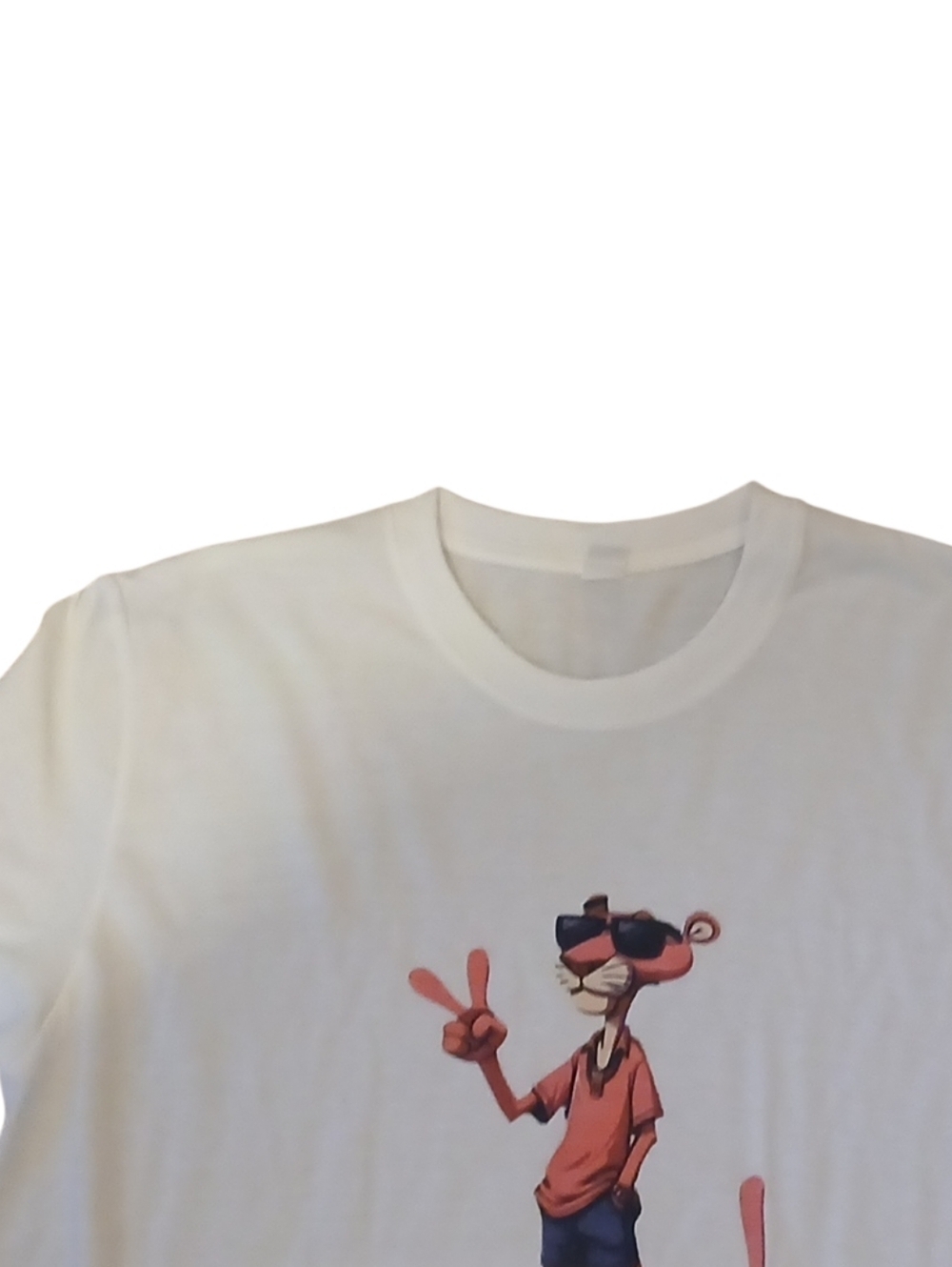 Access - NWOT,BRAND NEW The Pink Panther,Unisex White Short Sleeve Shirt, Size L - Picture 6 of 9